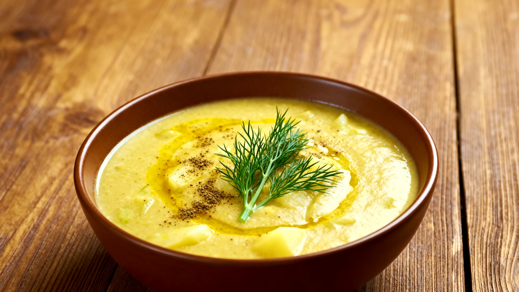Fenchel-Kartoffel-Suppe mit Kurkuma und Kümmel"