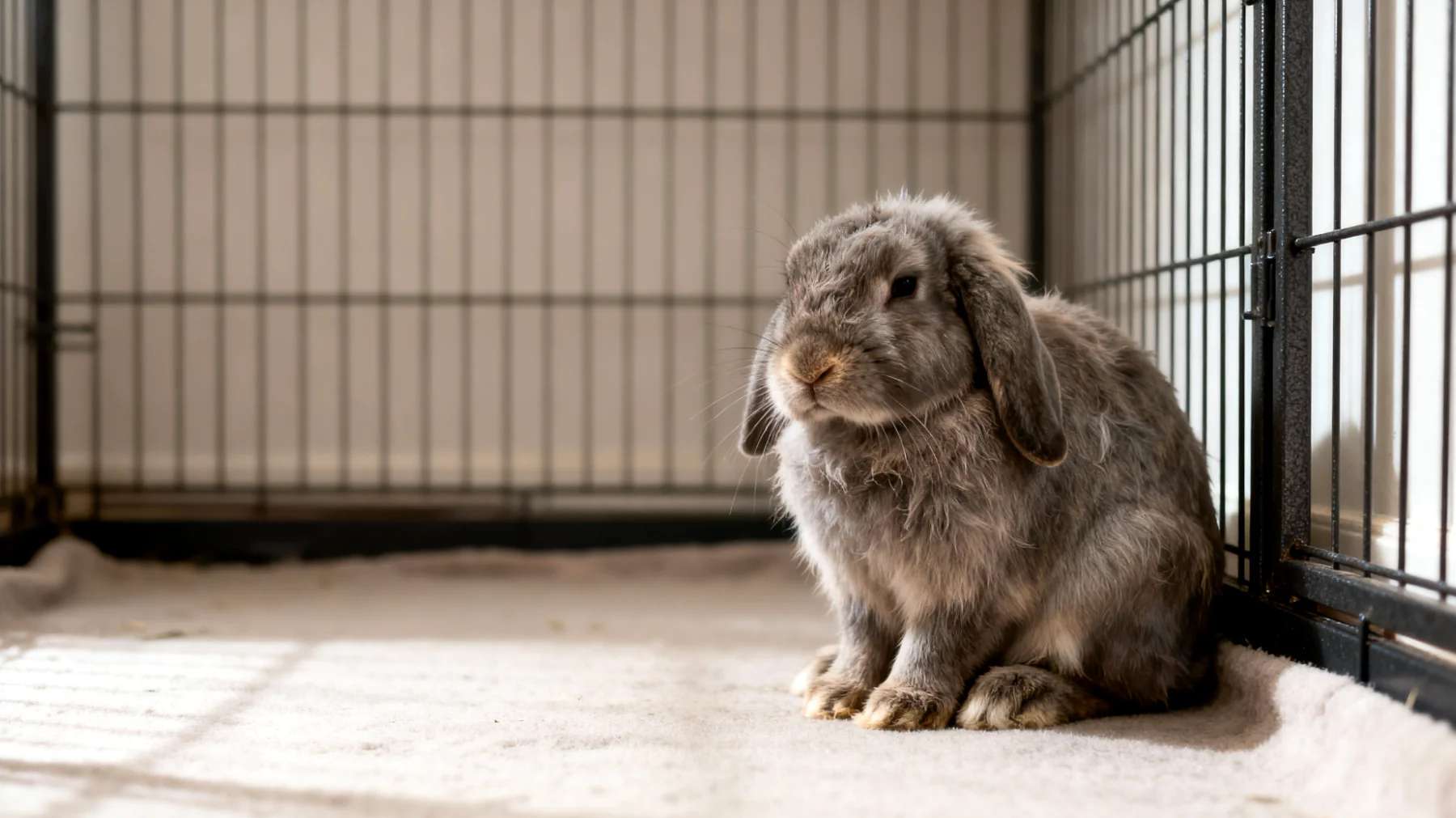 Erwachsene Kaninchen zeigen häufig Stresssymptome wie übermäßiges Putzen, Lethargie oder Aggressivität, wenn sie in reizarmen Umgebungen gehalten werden oder keine ausreichenden Möglichkeiten zur natürlichen Verhaltensausübung haben"