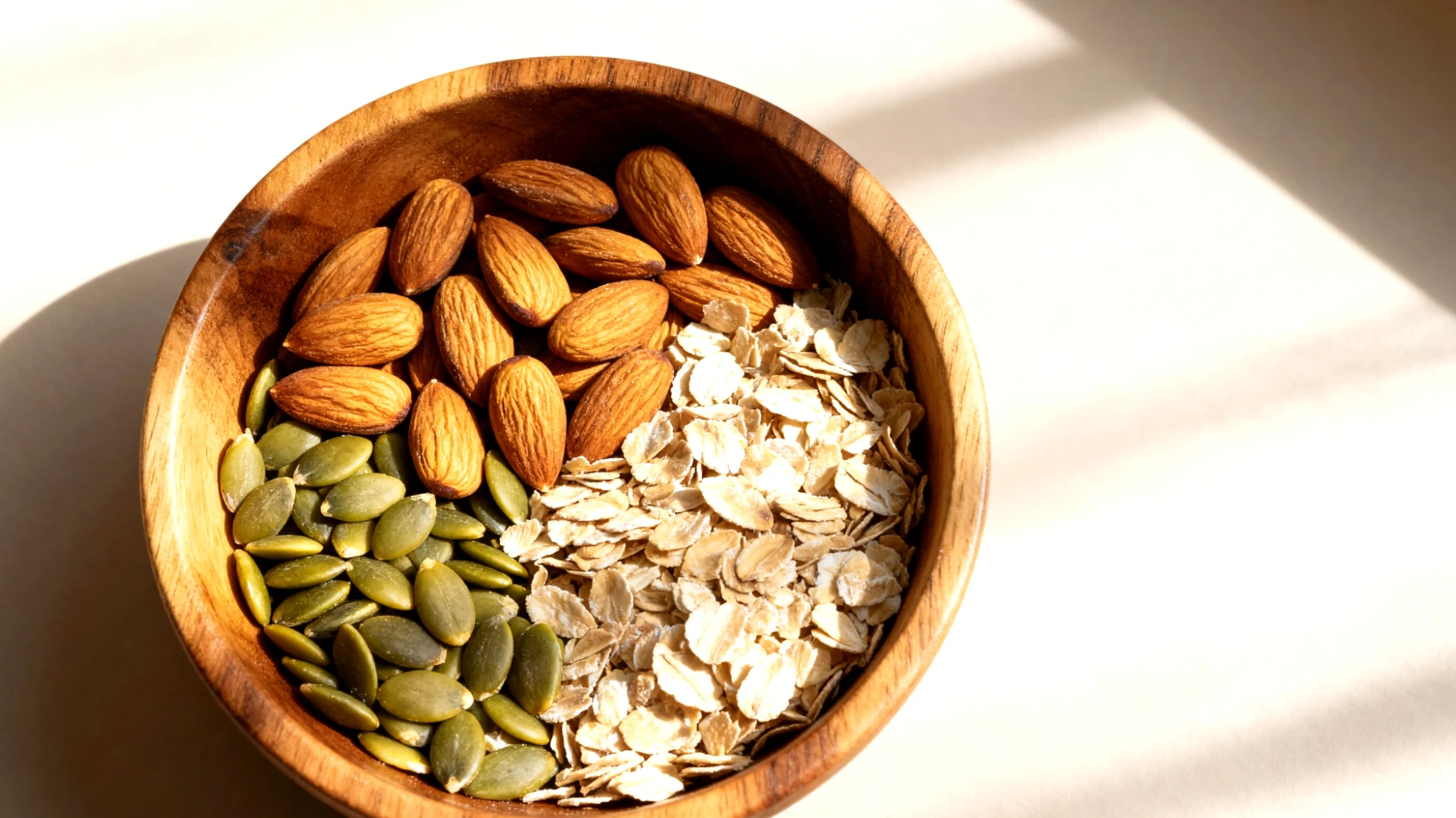 Mandorle attivate con semi di zucca e fiocchi di avena integrale"