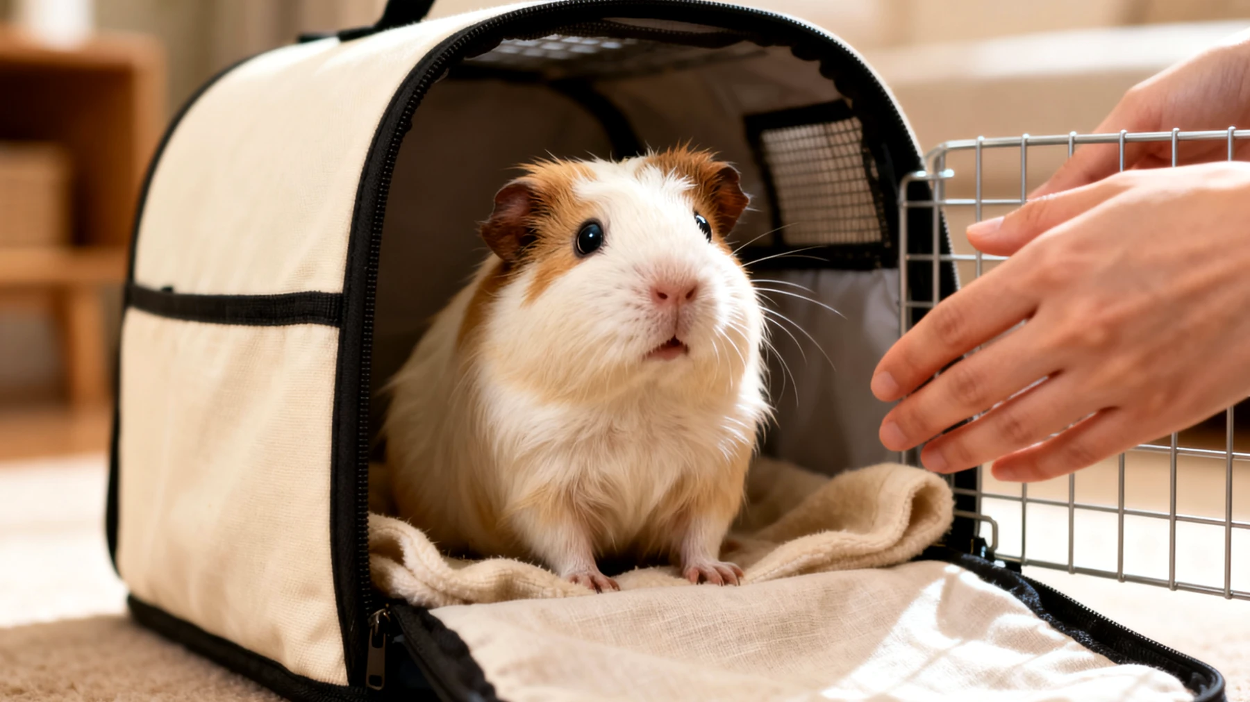 Meerschweinchen sind sehr stressanfällig und vertragen Reisen schlecht, was zu gesundheitlichen Problemen wie Verdauungsstörungen, Kreislaufproblemen oder extremem Stress führen kann"