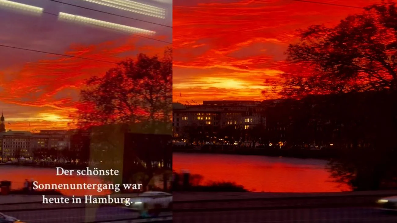 #Moin! Der schönste Sonnenuntergang war heute in #Hamburg 😍"